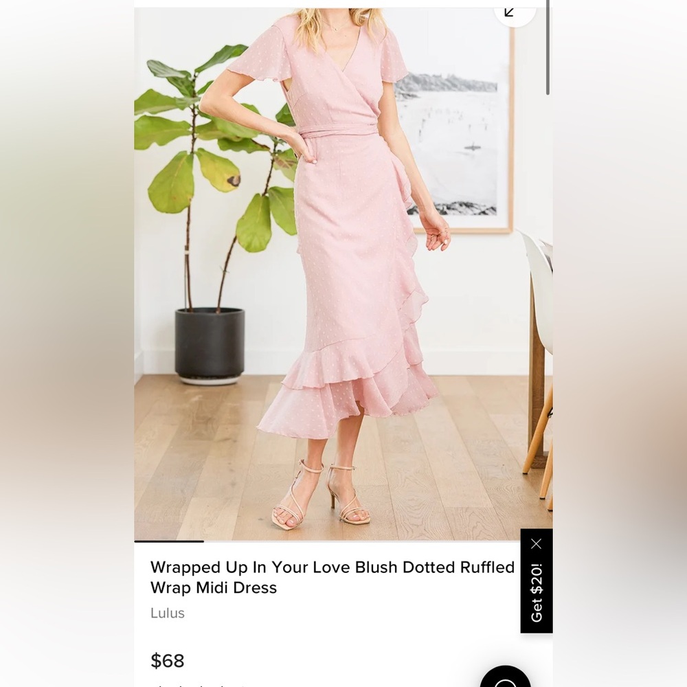 Lulu's Wrapped Up In Your Love Blush Wrap Dress